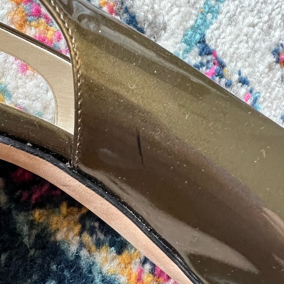 Pancaldi Satin Slingback Muted Gold Heels Made in Italy - Picture 8 of 9